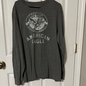 American Eagle Outfitters Dark Gray Long Sleeve Tee